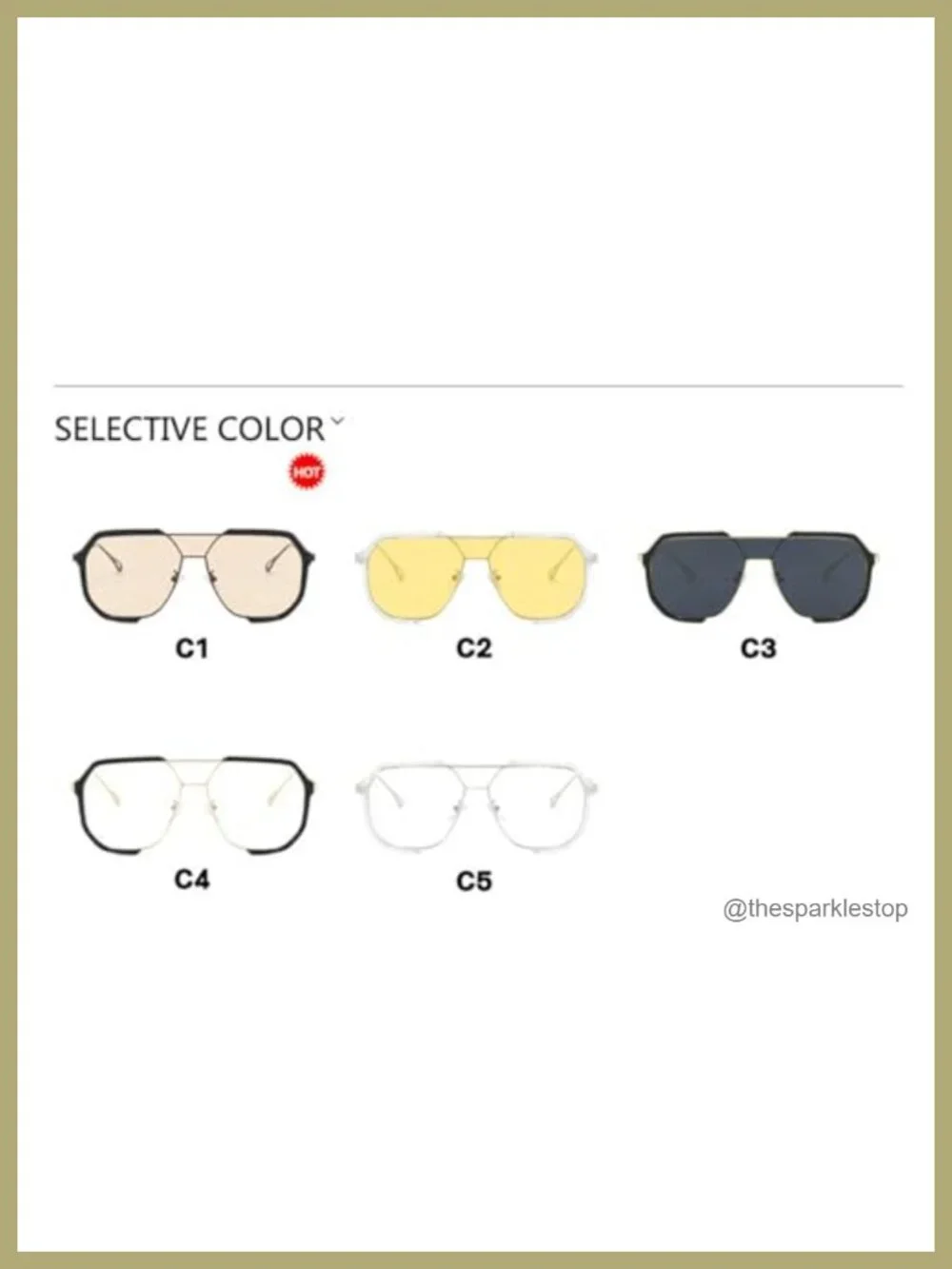 Oversized Square Sunglasses Vintage Punk UV400 Shield Shades